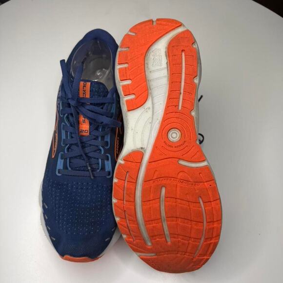 Brooks Glycerin GTS 20 Mens Running Shoes Size 11 Blue Orange Cushioned Sneakers